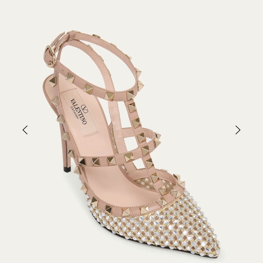VALENTINO GARAVANI Rockstud Strass Caged Pumps